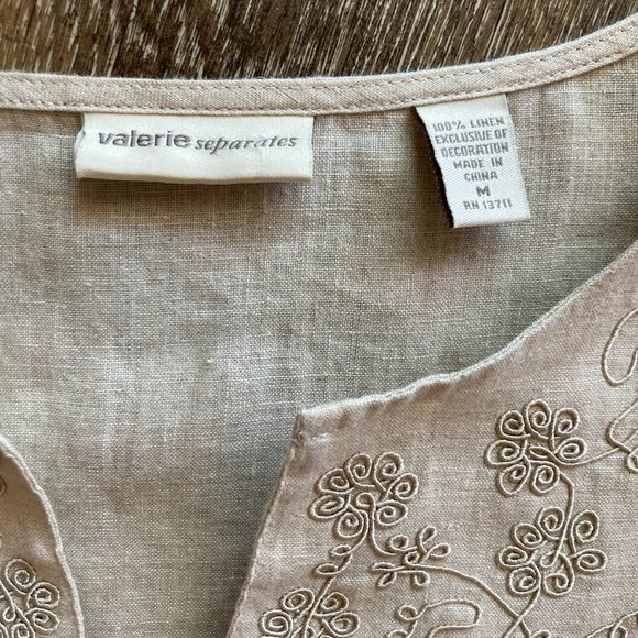 Valerie Separates Neutral Linen Tunic Kaftan Top Size M - Picture 5 of 10